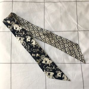 Coach Black and White Silk Scarf
